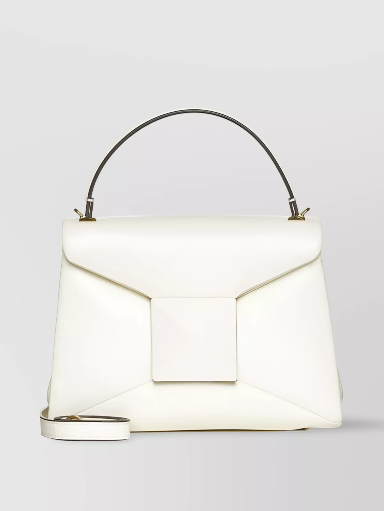Shop Valentino Sophisticated Shoulder Bag With Top Handle And Adjustable Strap In White