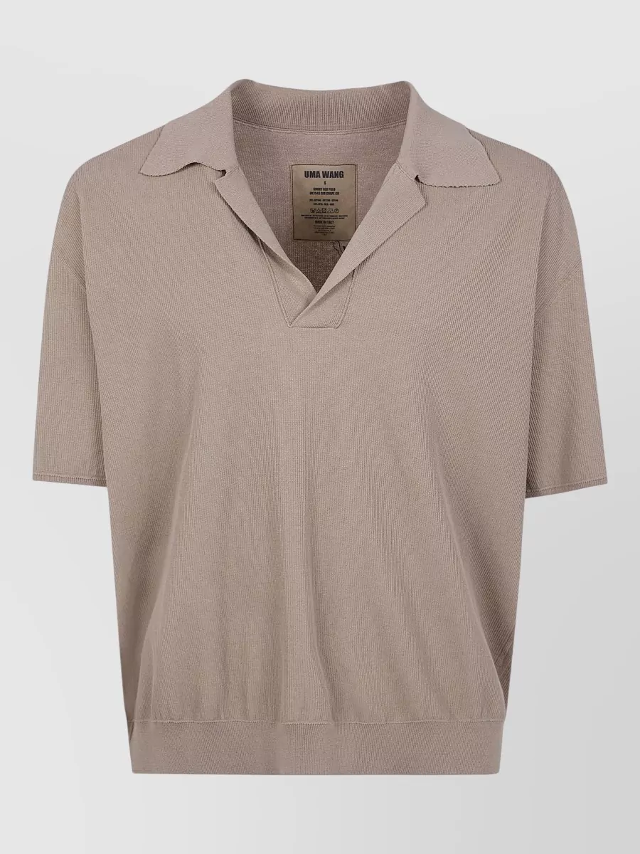 Uma Wang Silk Blend Ribbed Polo Shirt