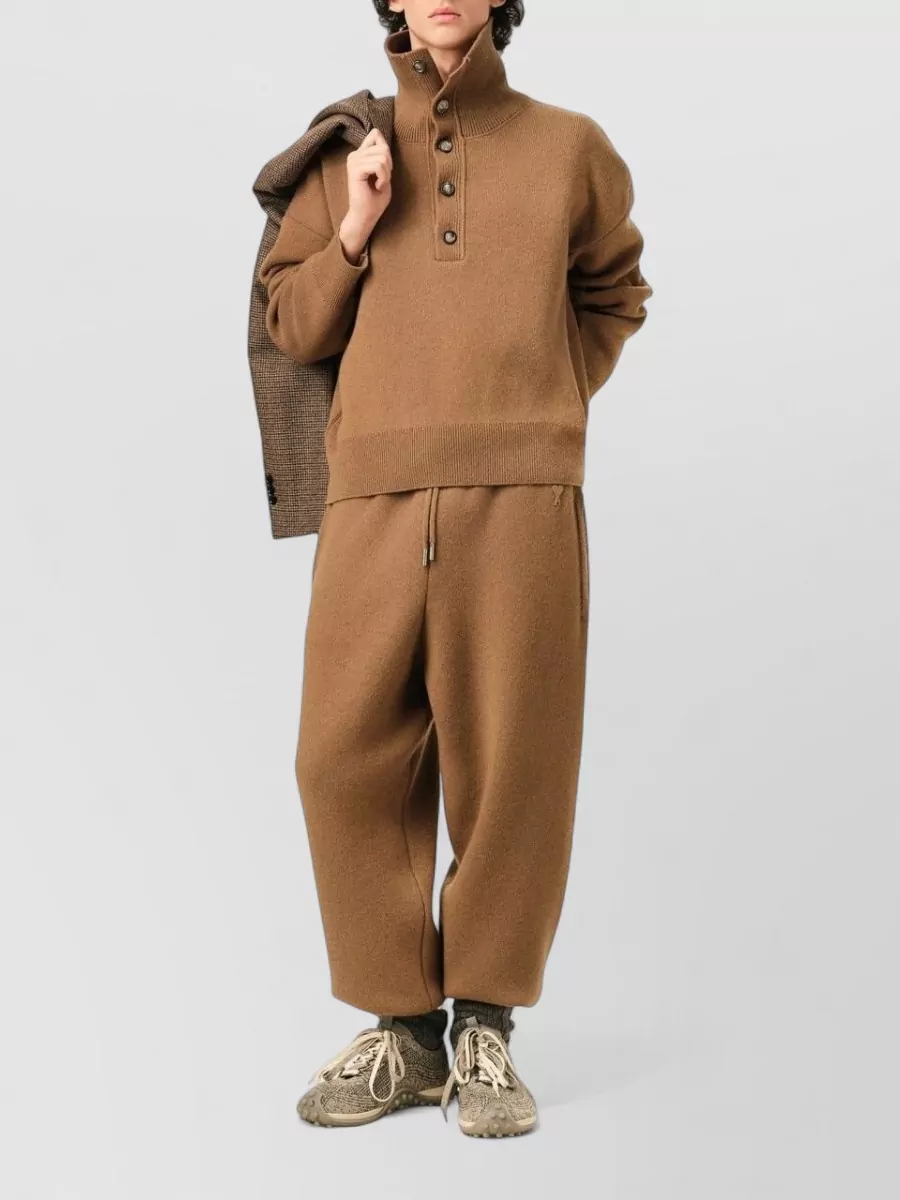 Ami Paris Wool High-Neck Sweater