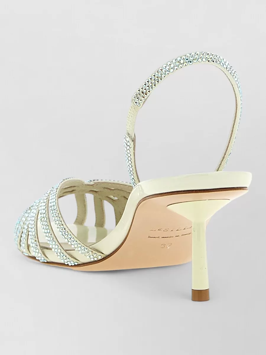 Le Silla Leather Rhinestone Sandals