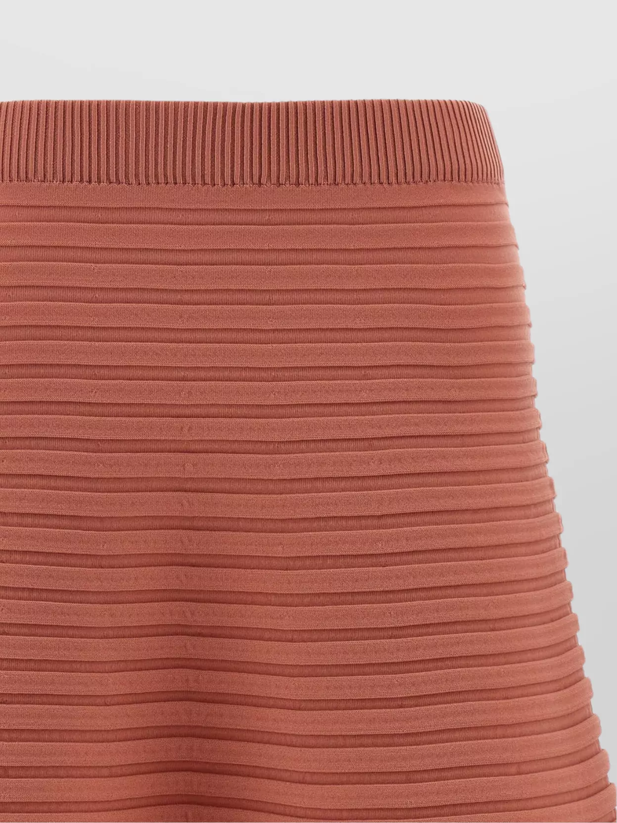 Issey Miyake A-line Knit Skirt Elastic Waistband In Brown