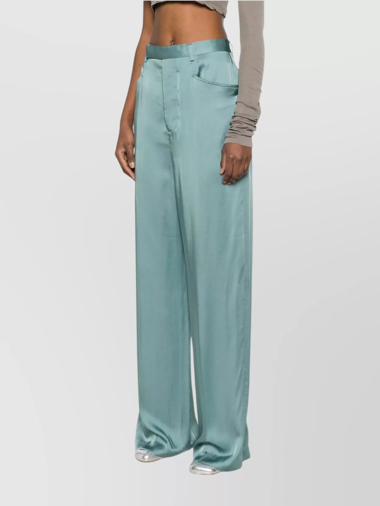 Rick Owens High Waist Wide-Leg Trousers