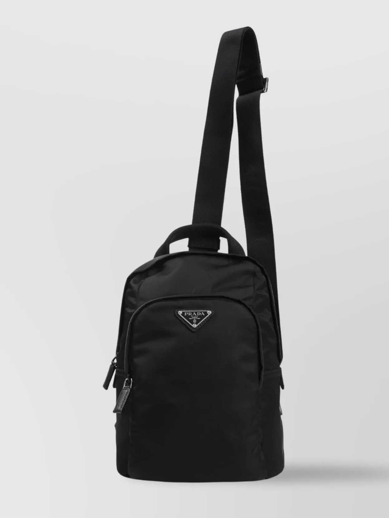 Prada Backpack With Padded Back And Front Zipped Pockets