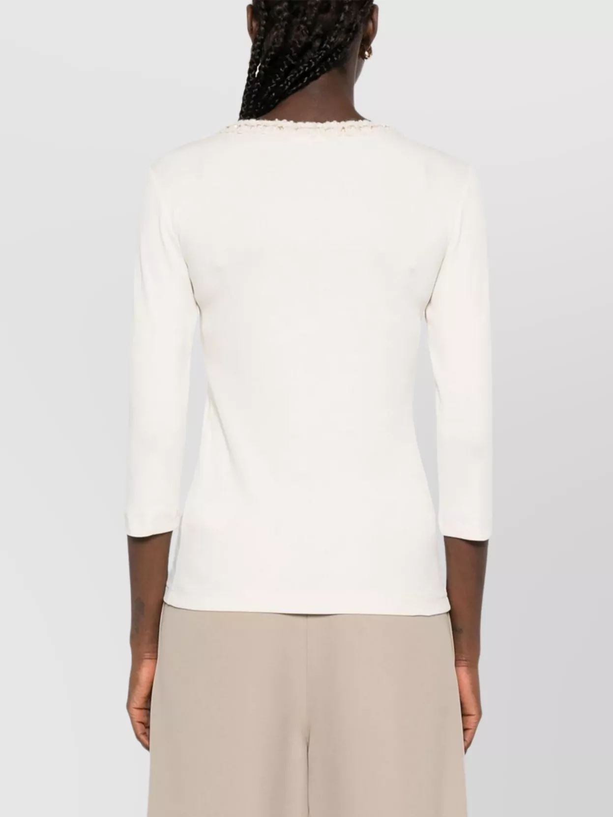 Fabiana Filippi Stylish Knit Sweater Embellished Neckline