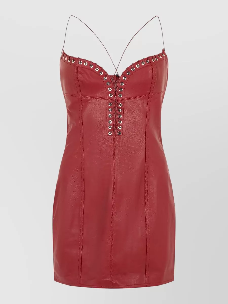 Ludovic De Saint Sernin Leather Strappy Mini Dress