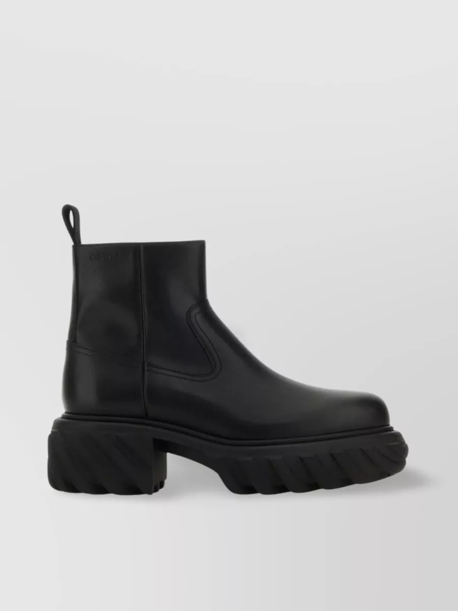 Shop Off-white Motor Ankle Boots With Oversize Sole In Black