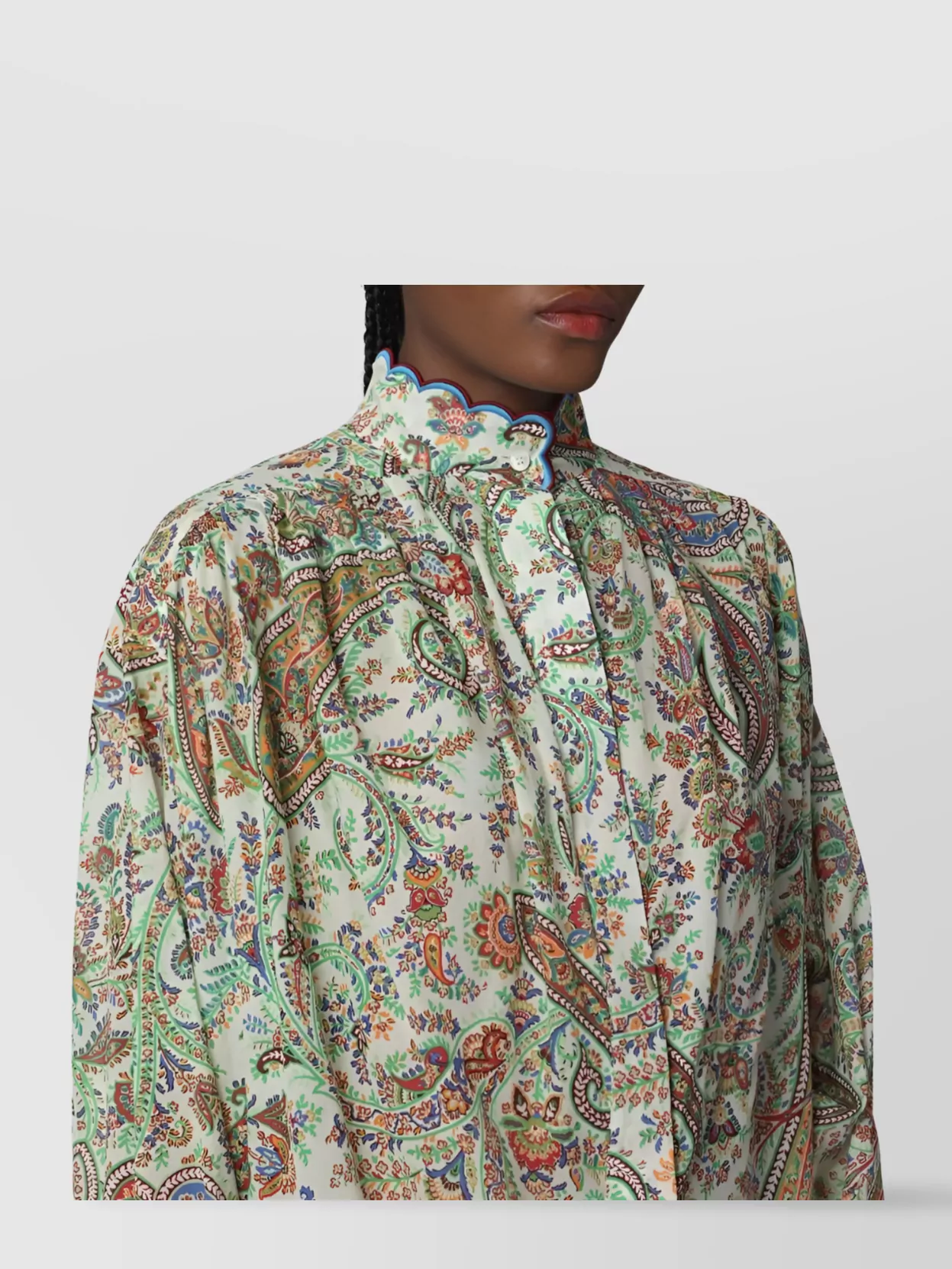 Etro Paisley Pattern High Neck Blouse