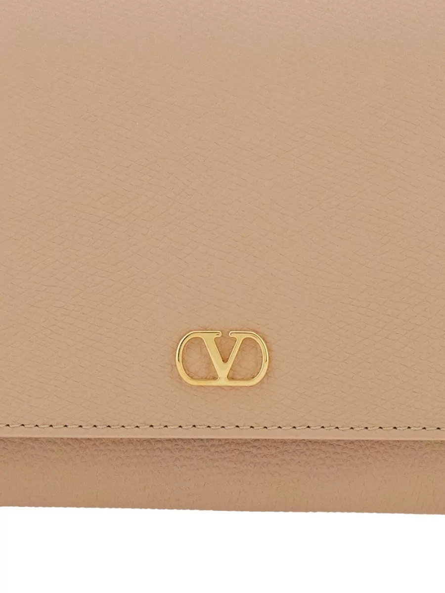 Valentino Garavani Vlogo Signature Small Leather Clutch Bag
