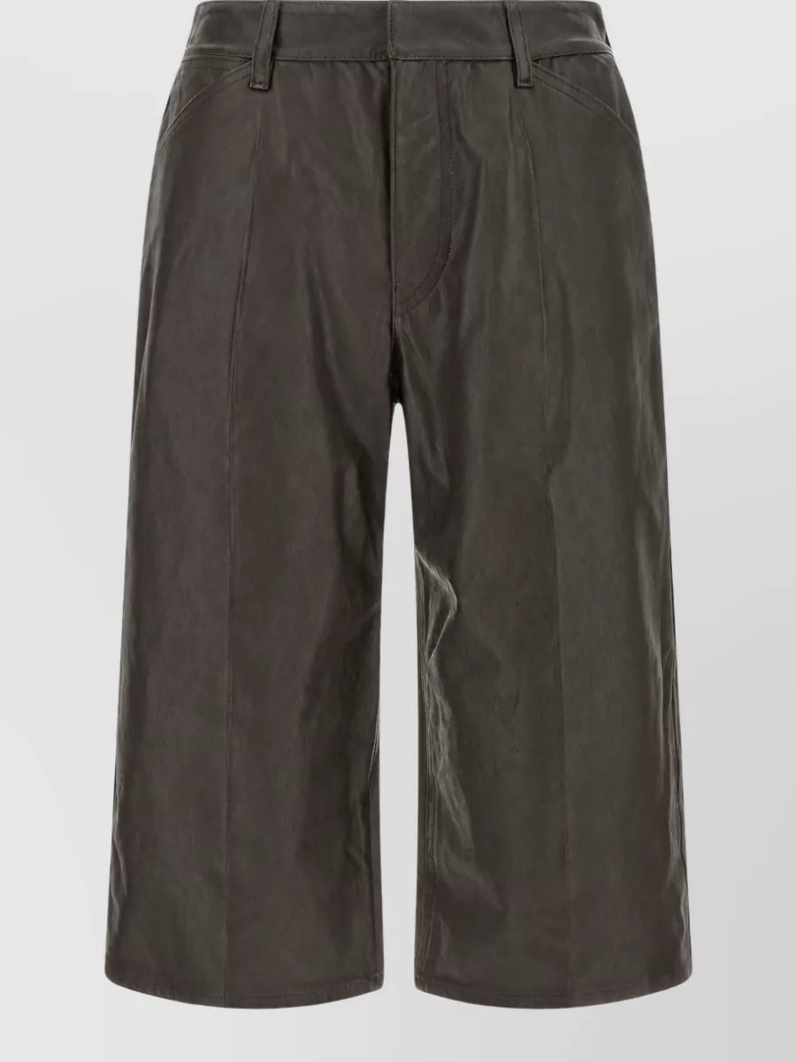 Lemaire leather wide-leg bermuda shorts