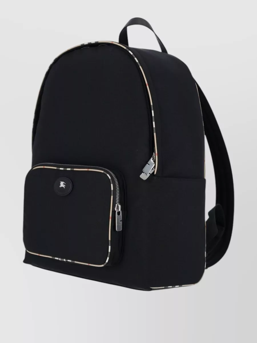 Burberry Backpacks Front Zip Pocket Adjustable Straps In Black