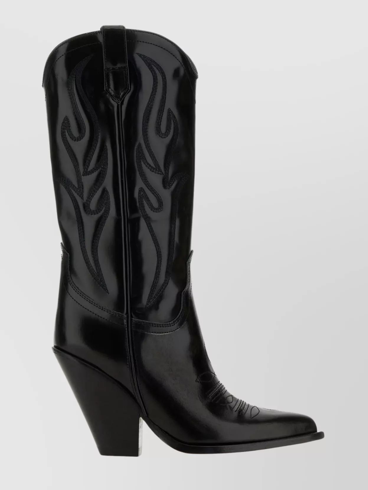 Shop Sonora Leather Embroidered Western Boots In Black