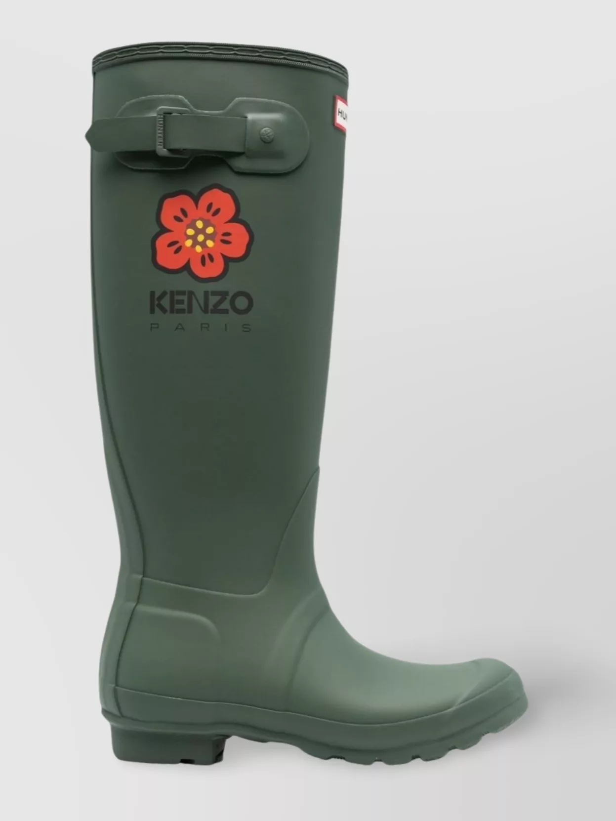 Shop Kenzo Mid-calf Rubber Lug Sole Boots In Green