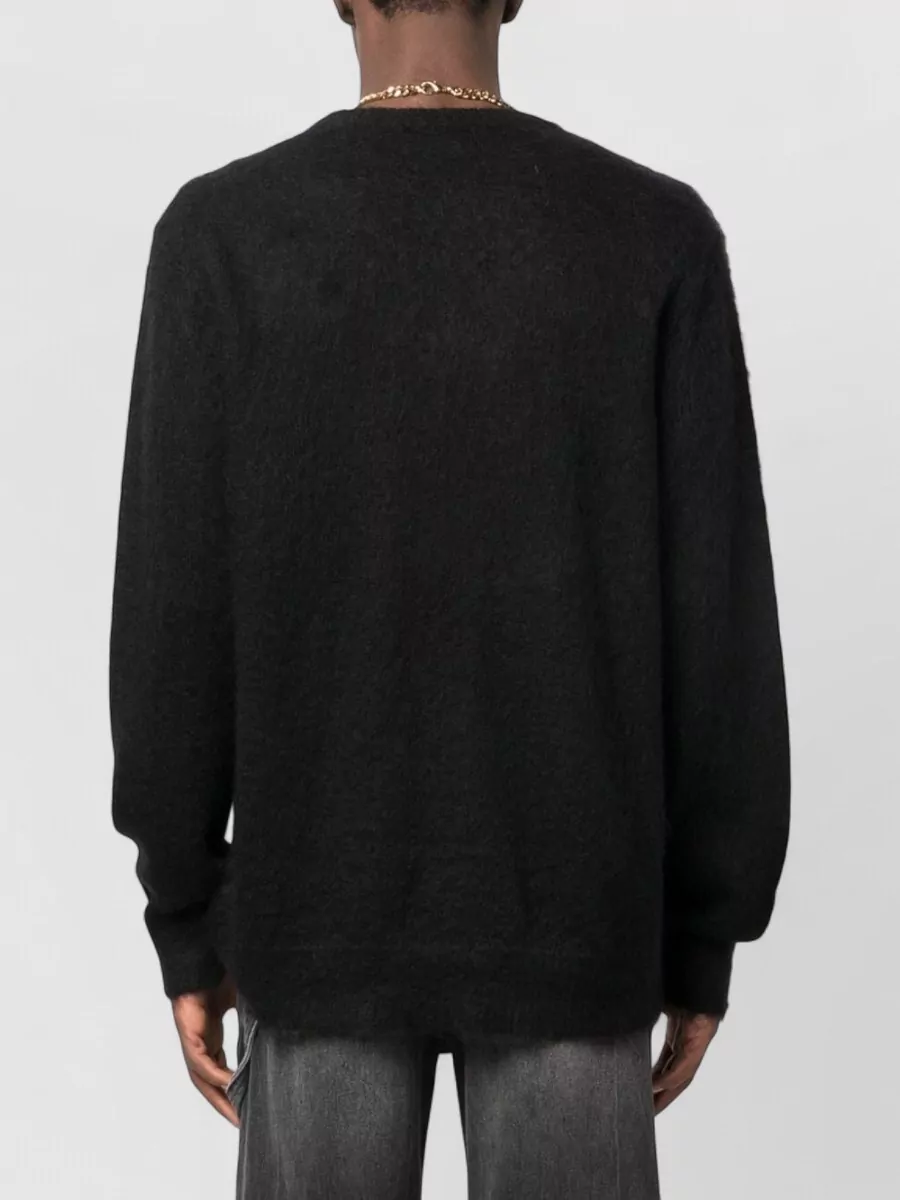 Blue Sky Inn Logo-Print Knitted Wool-Blend Crew-Neck Jumper