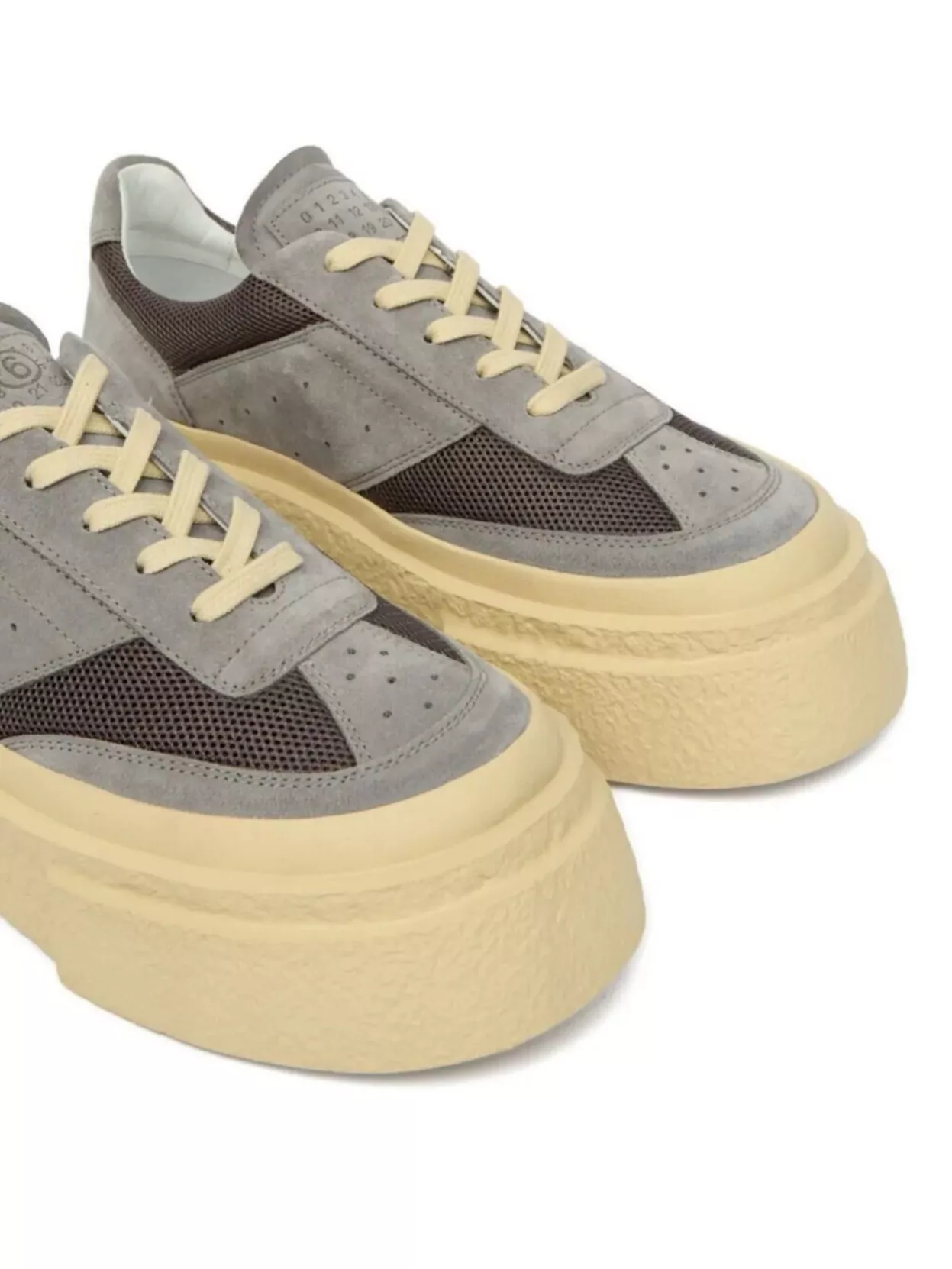 Mm6 Maison Margiela Low-Top Mesh Panel Sneakers With Perforated Detailing