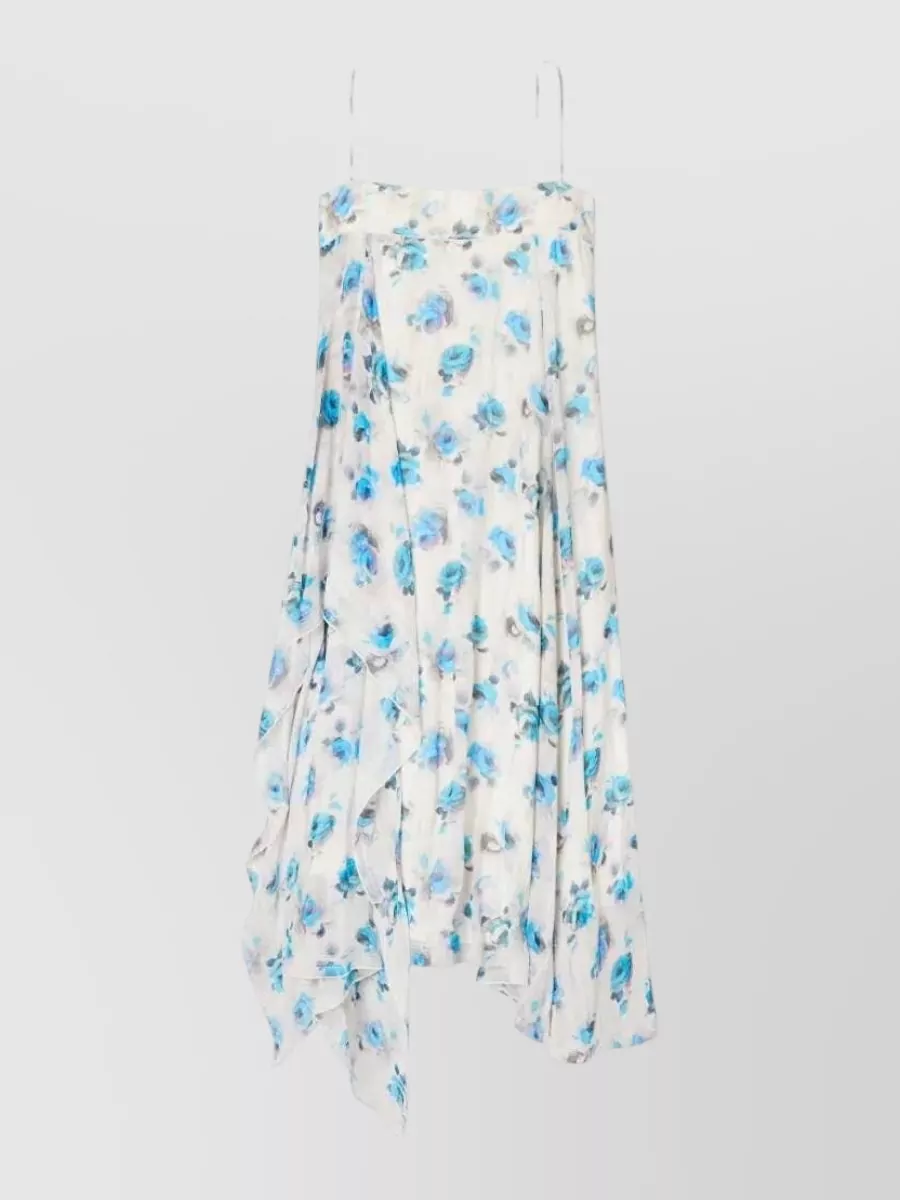 Tory Burch Silk Printed Asymmetric Midi Dress