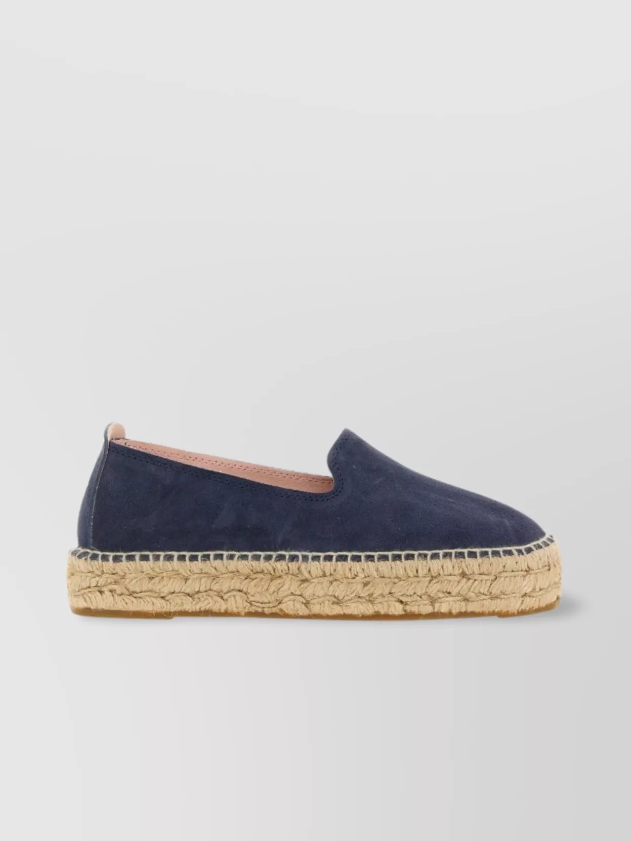 Manebi Round Toe Suede Espadrille With Contrast Stitching