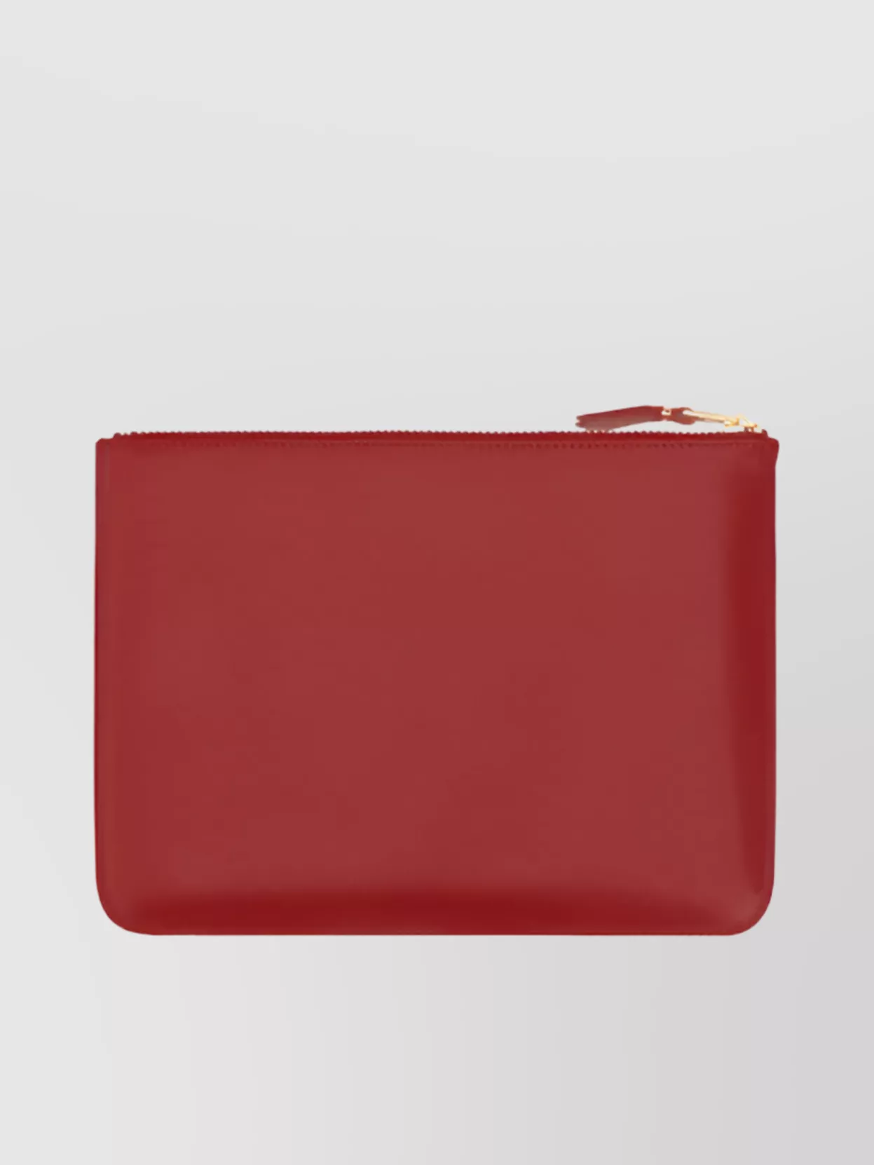 Comme Des Garçons Calfskin Rectangular Wallet With Front Zip Pocket In Brown