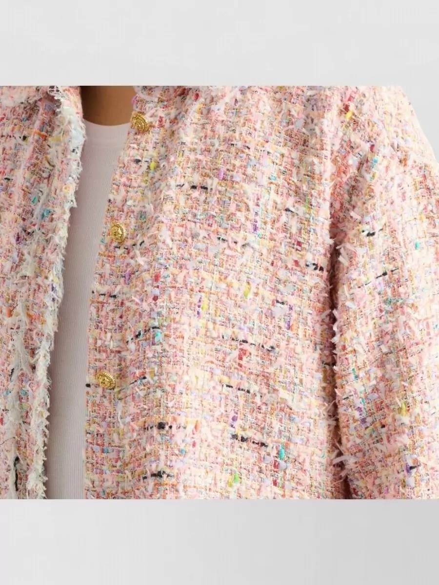 Balmain Tweed Long-Sleeve Shirt Jacket