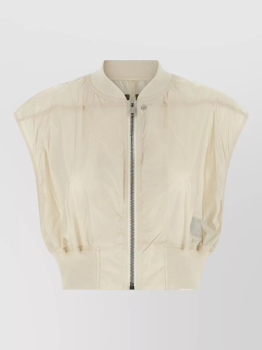 Rick Owens Drkshdw Nylon sleeveless cropped bomber jacket
