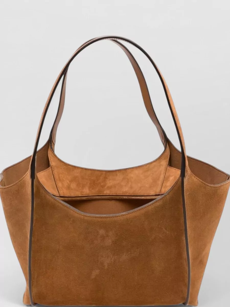Tod's T Timeless Small Suede Tote Bag