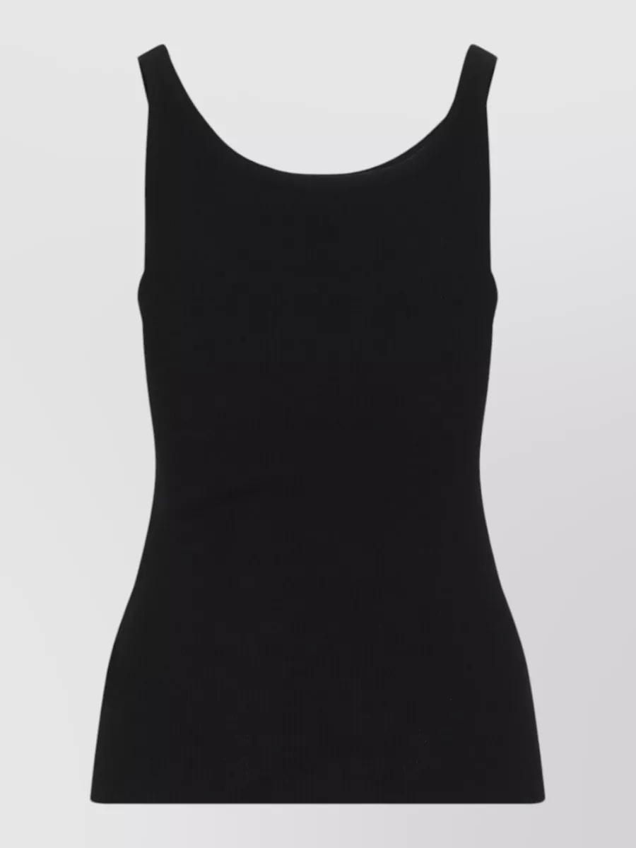 Elisabetta Franchi Ribbed Scoop Neck Knit Tank Top