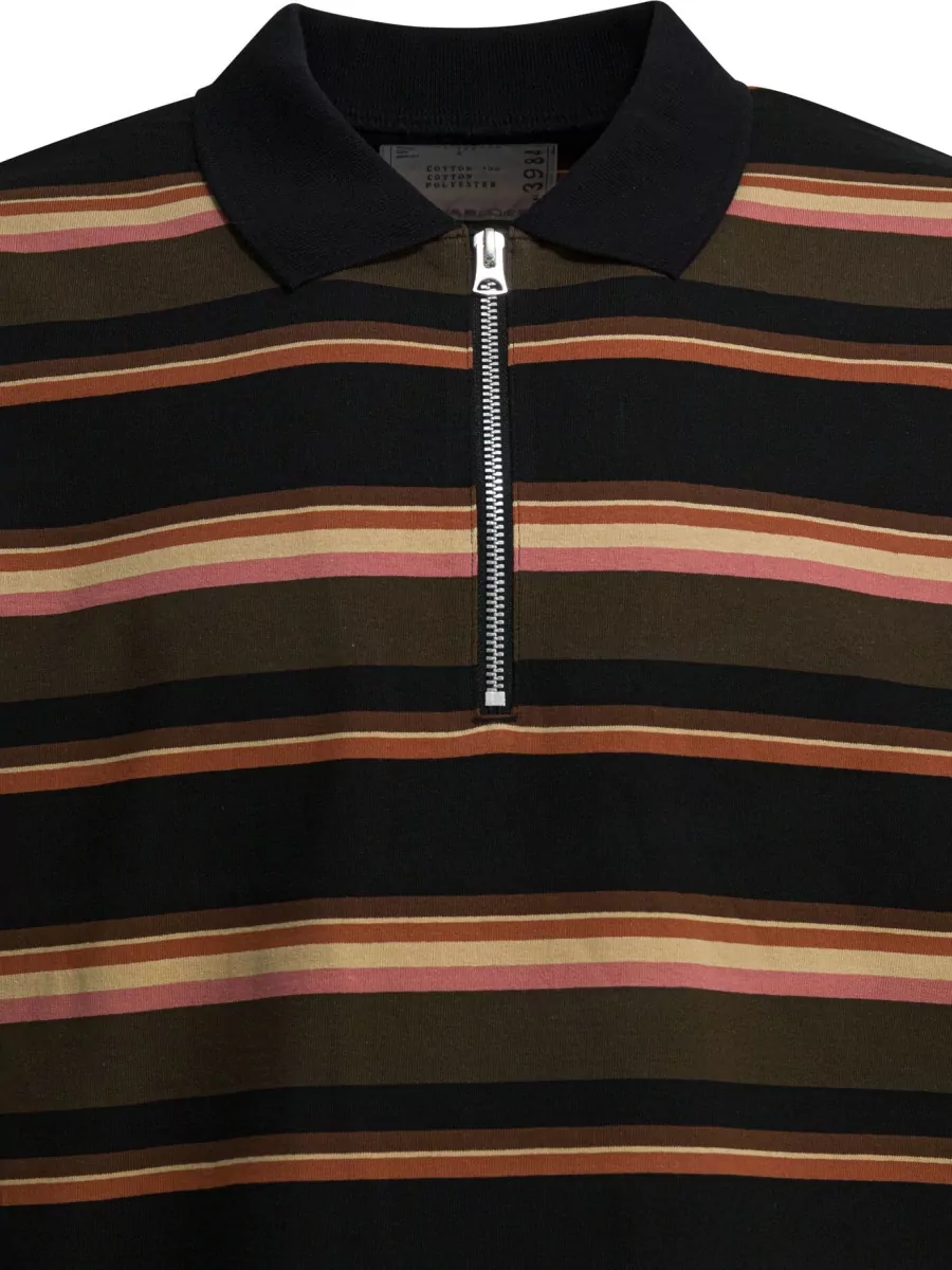 Sacai Short Sleeve Striped Polo Collar Shirt