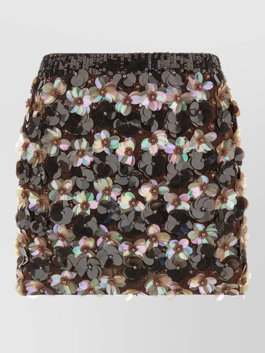 P.a.r.o.s.h. Floral-Embroidered Miniskirt