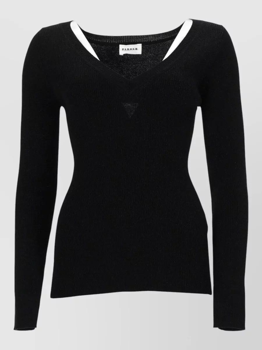 P.a.r.o.s.h. V-neck wool sweatshirt