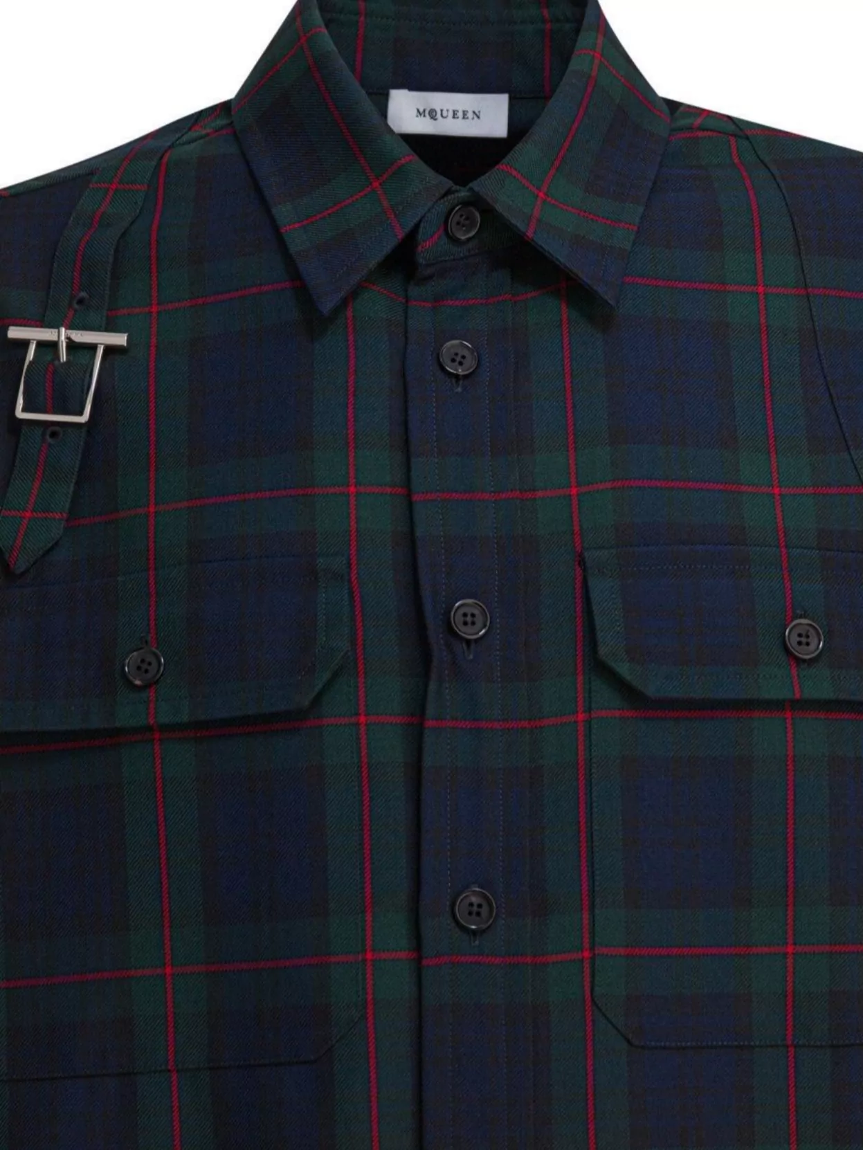 Alexander Mcqueen Plaid Shirt With Adjustable Buckle Detail
