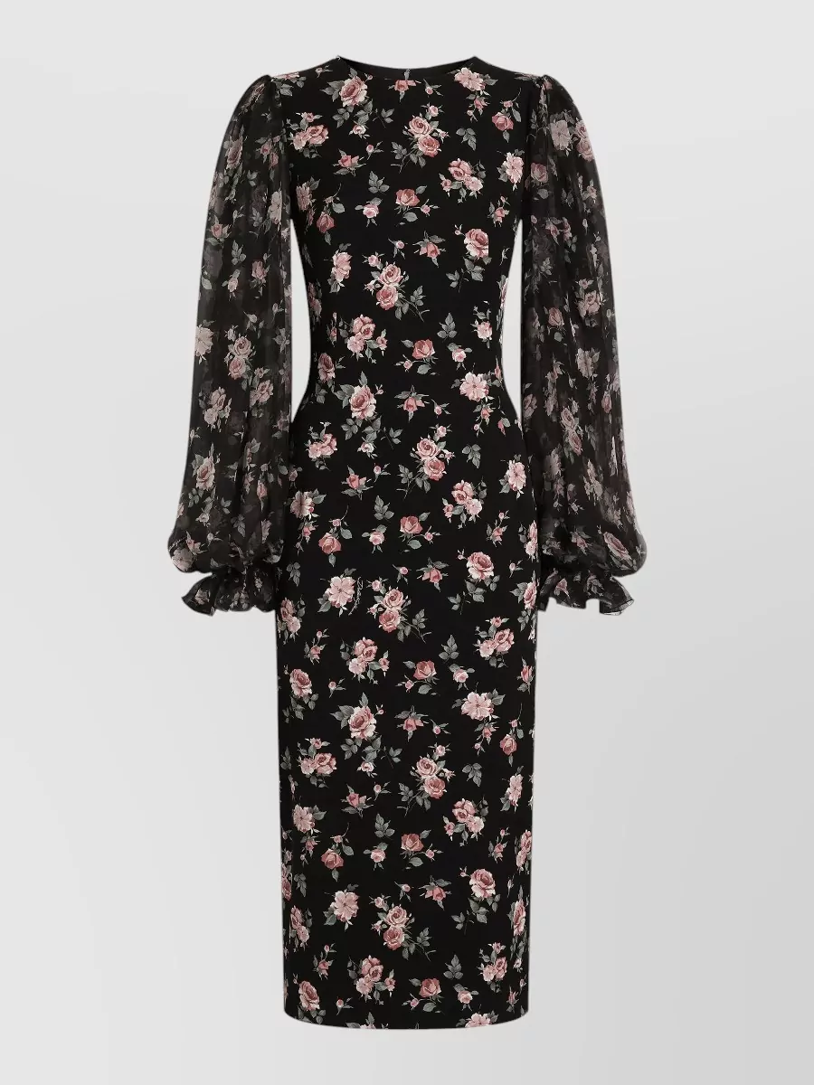 Dolce&Gabbana Midi Dress Fitted Silhouette Round Neckline