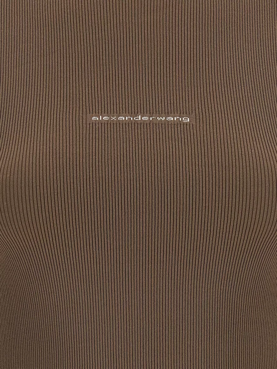 Alexander Wang Ribbed Turtleneck Long-Sleeve Top