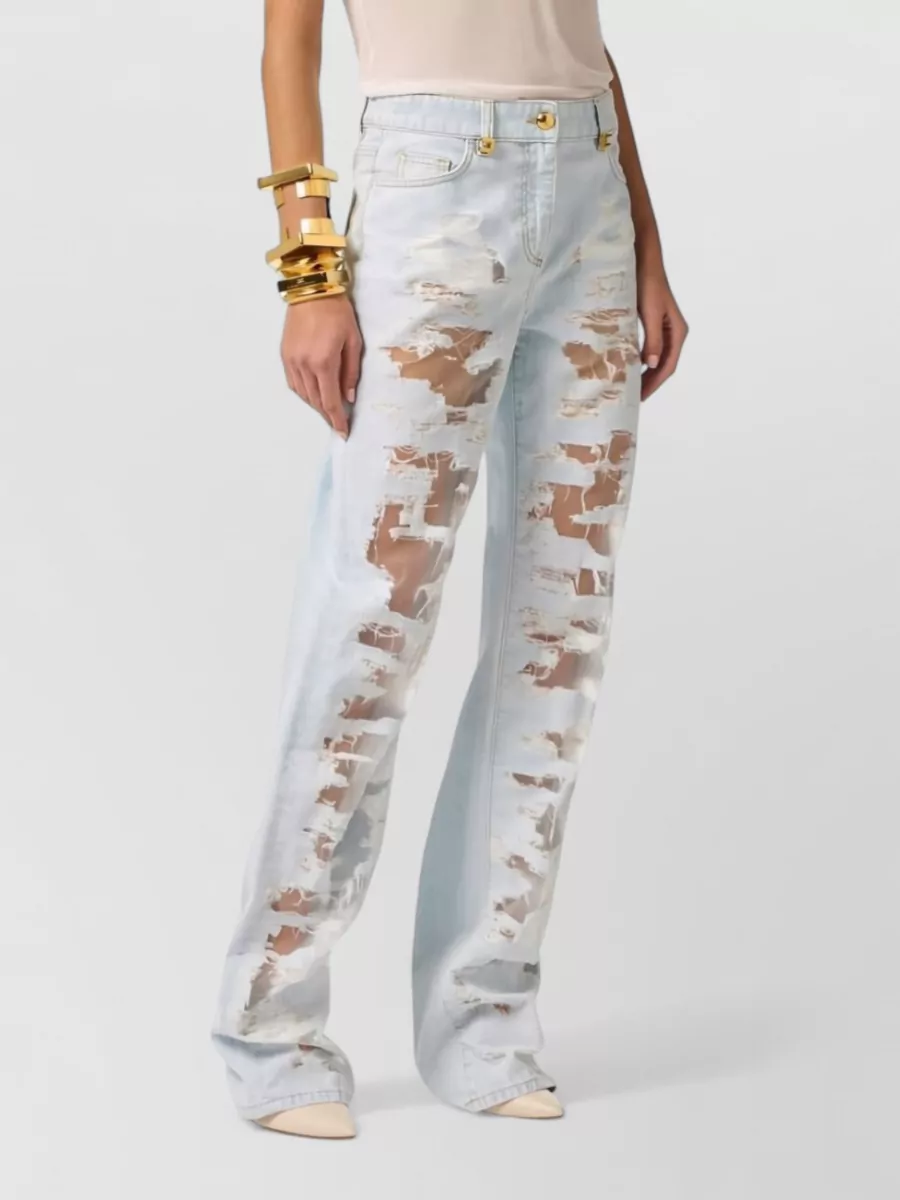 Elisabetta Franchi Denim Wide-Leg Trousers