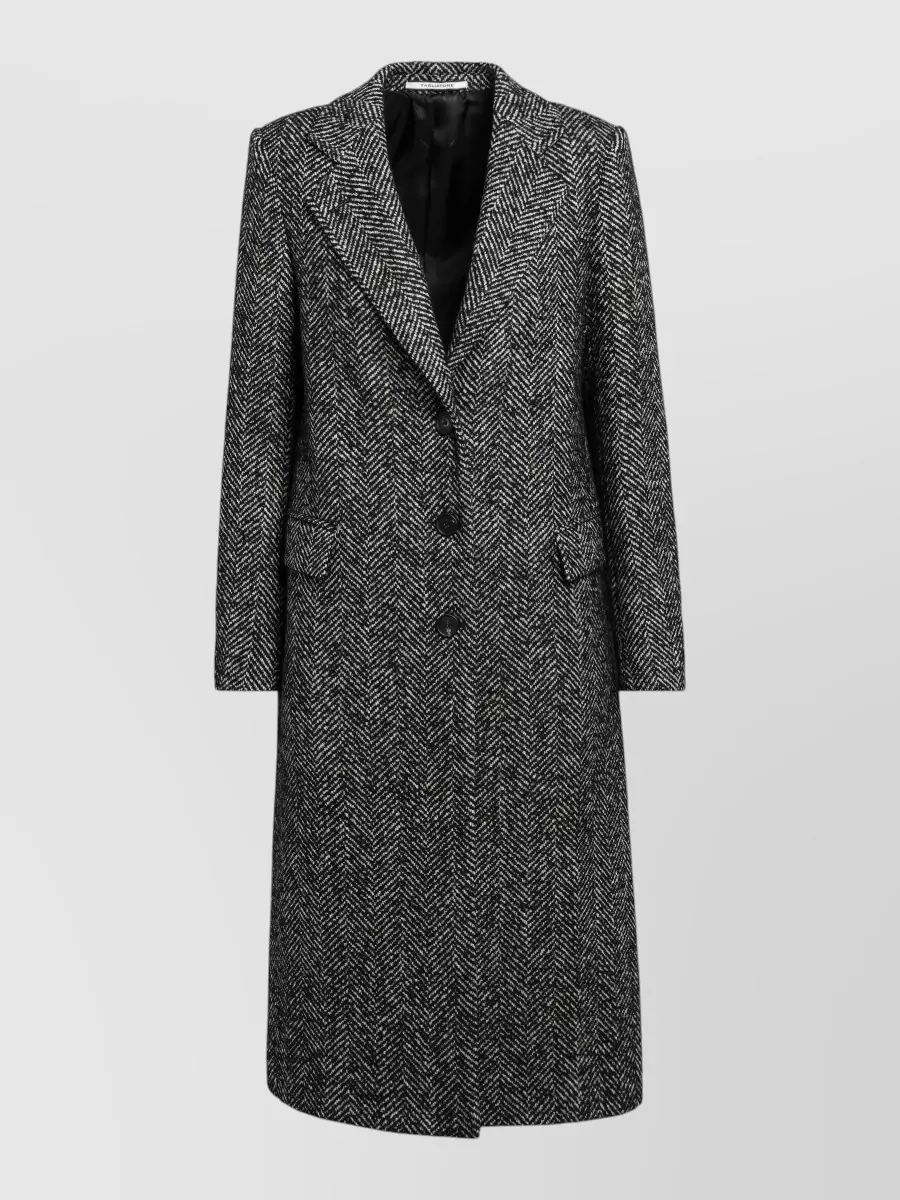 Tagliatore herringbone single-breasted long-sleeve fitted jacket