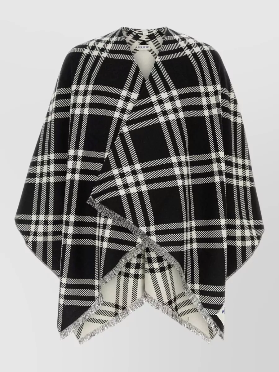 Burberry Wool Blend Embroidered Cape
