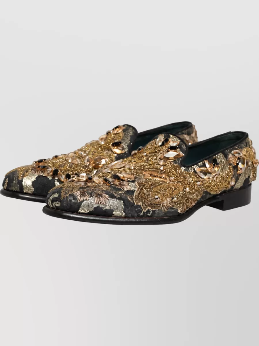 Dolce&Gabbana Leather Embellished Monk Shoes