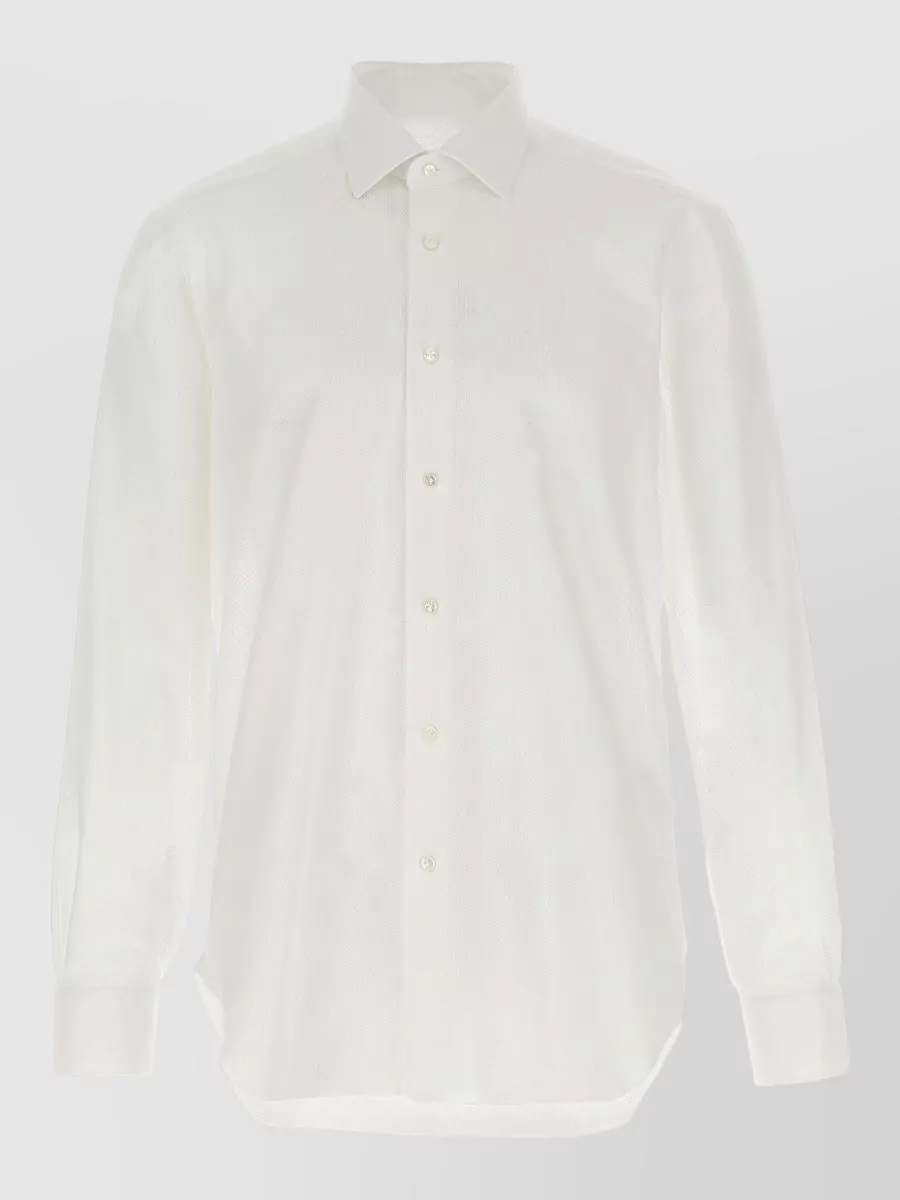 Barba honeycomb cotton long-sleeve shirt