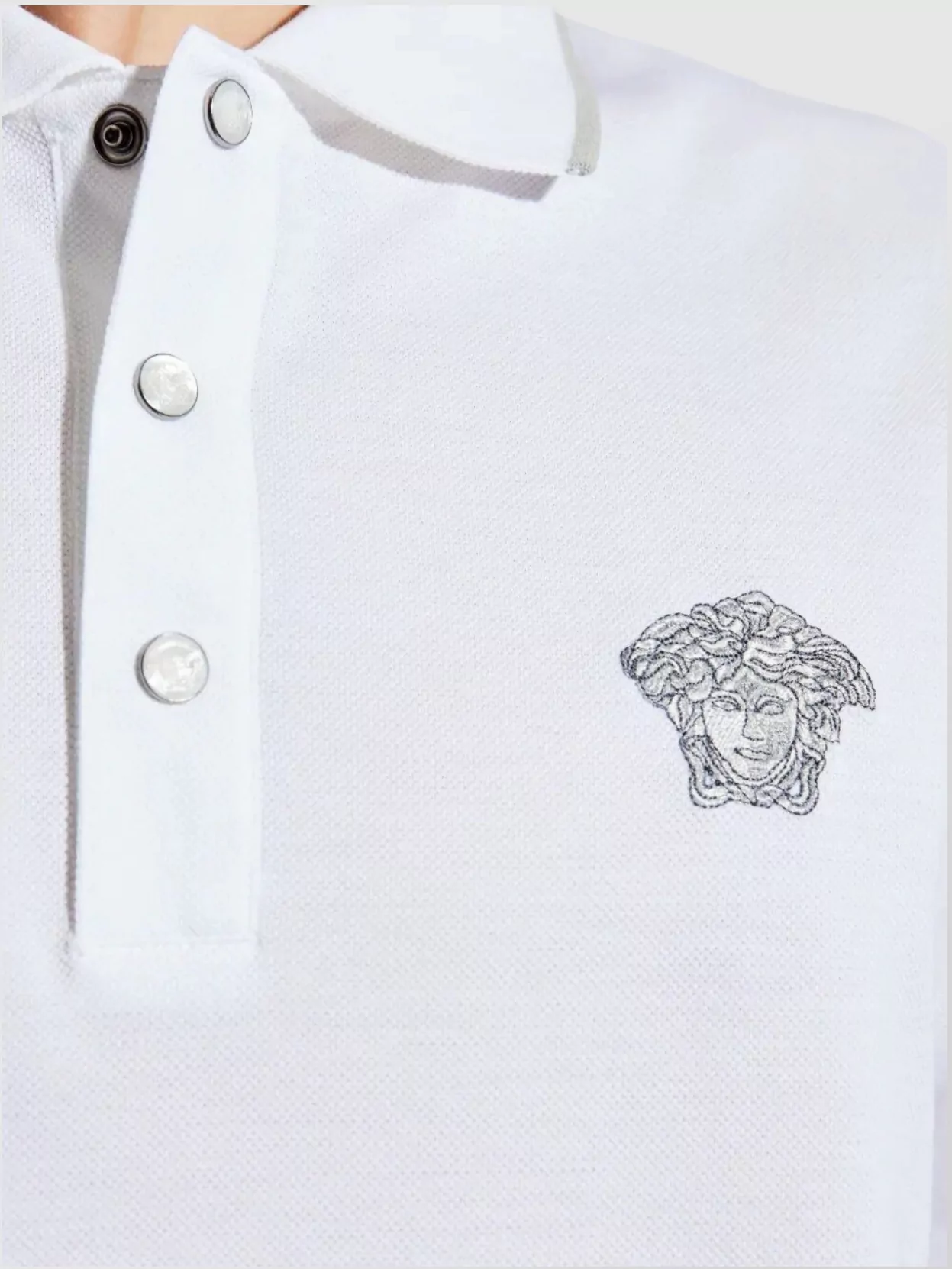 Versace Polo Shirt With Medusa And Side Slits
