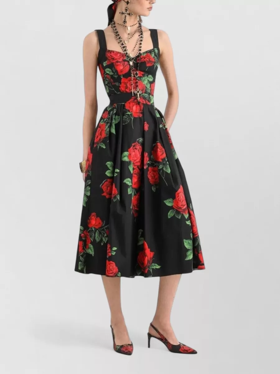 Dolce&Gabbana Floral-Print Cotton Maxi Skirt