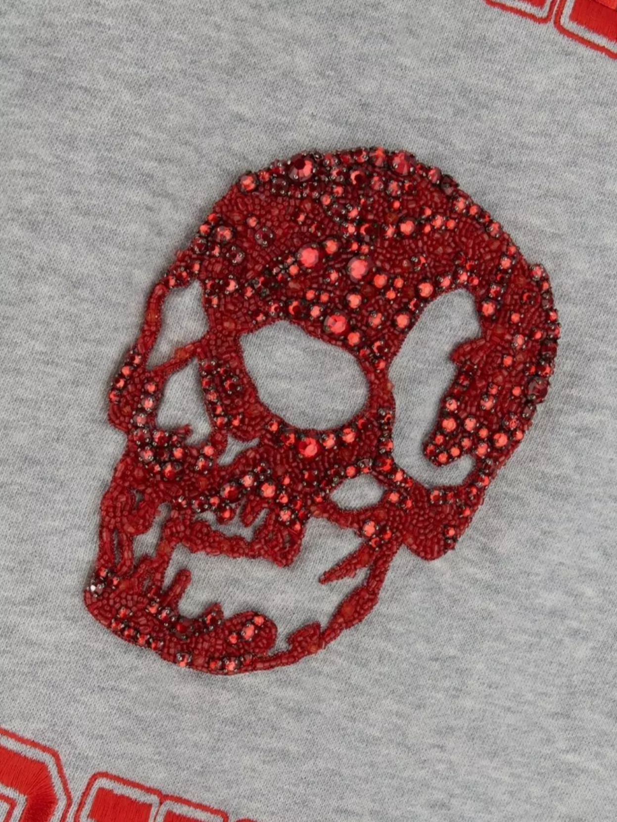 Shop Alexander Mcqueen Embroidered Skull Motif Crew Neck Sweatshirt In White