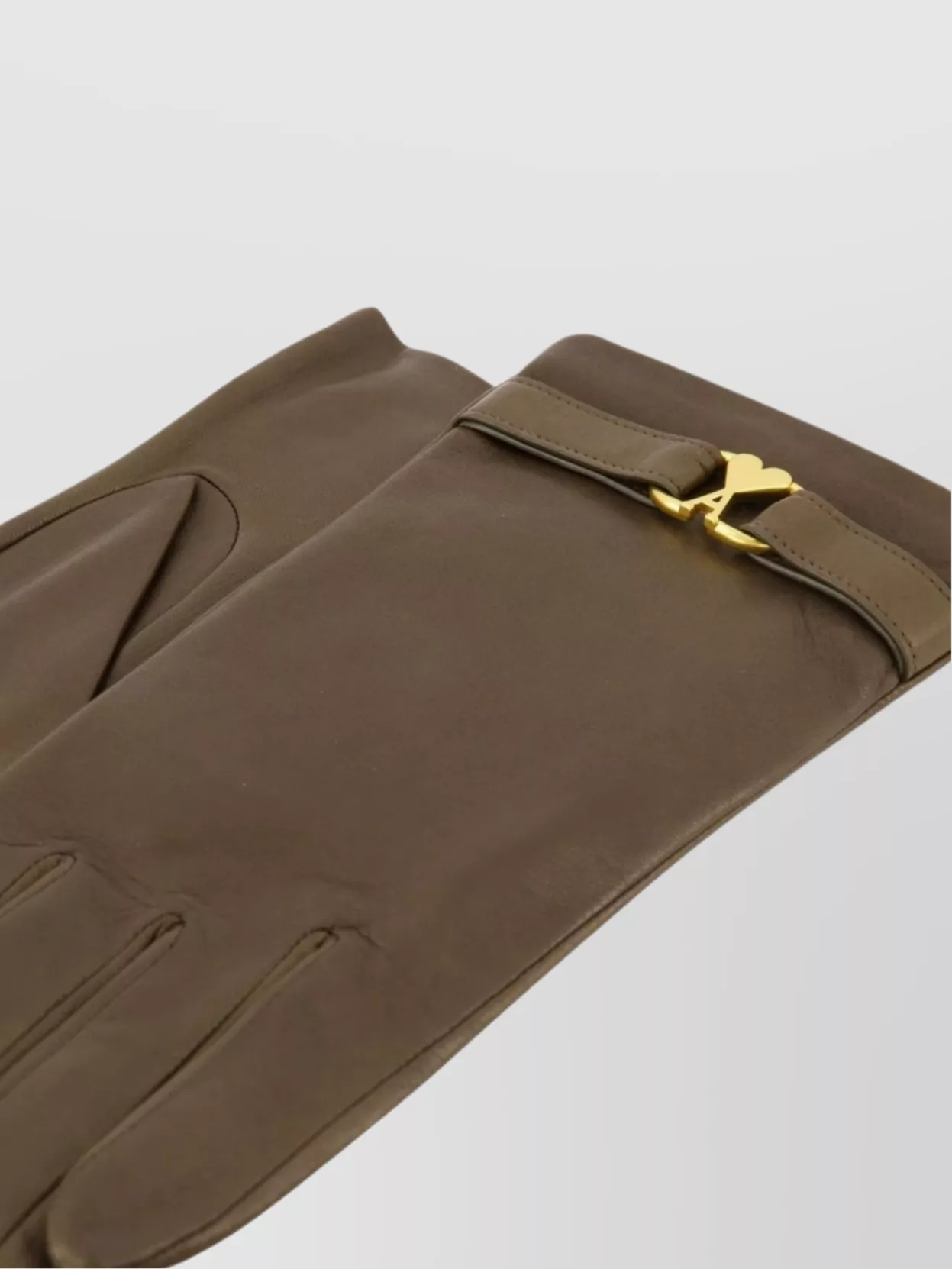 Ami Paris Smooth Finish Gloves With Bow And Gold Hardware