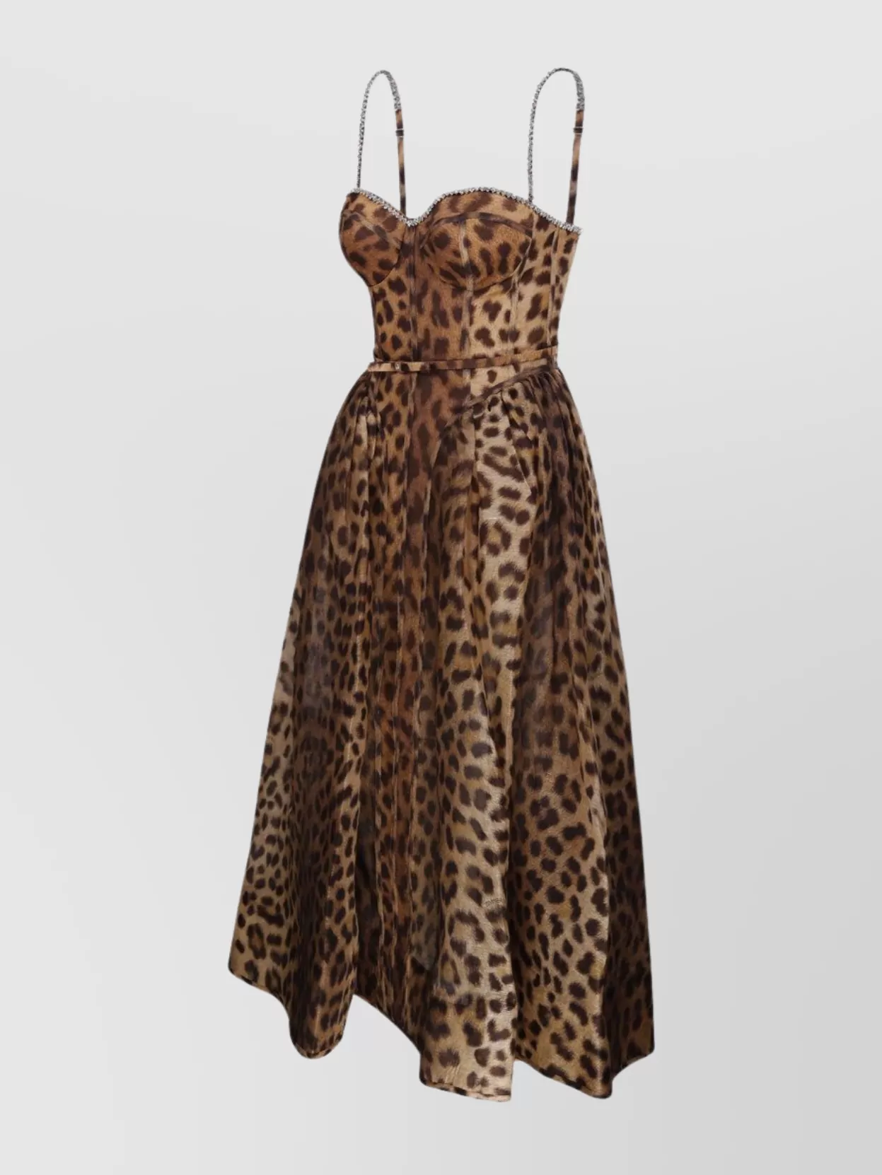 Zimmermann Crush Paneled Cheetah Print Midi Dress