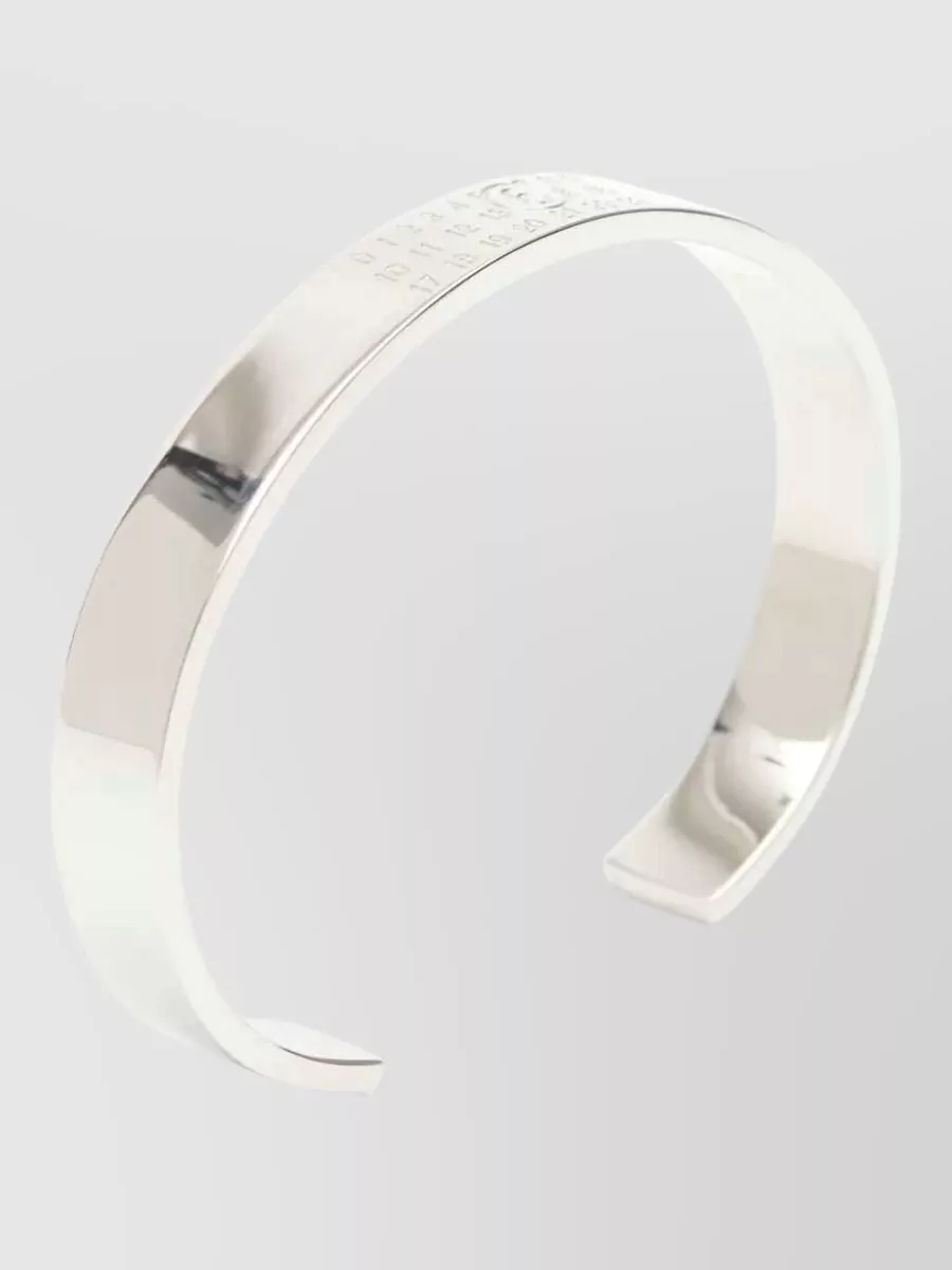 Mm6 Maison Margiela Polished Brass Logo Cuff Bracelet