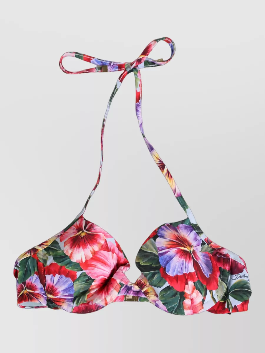 Dolce&Gabbana floral-print bikini top