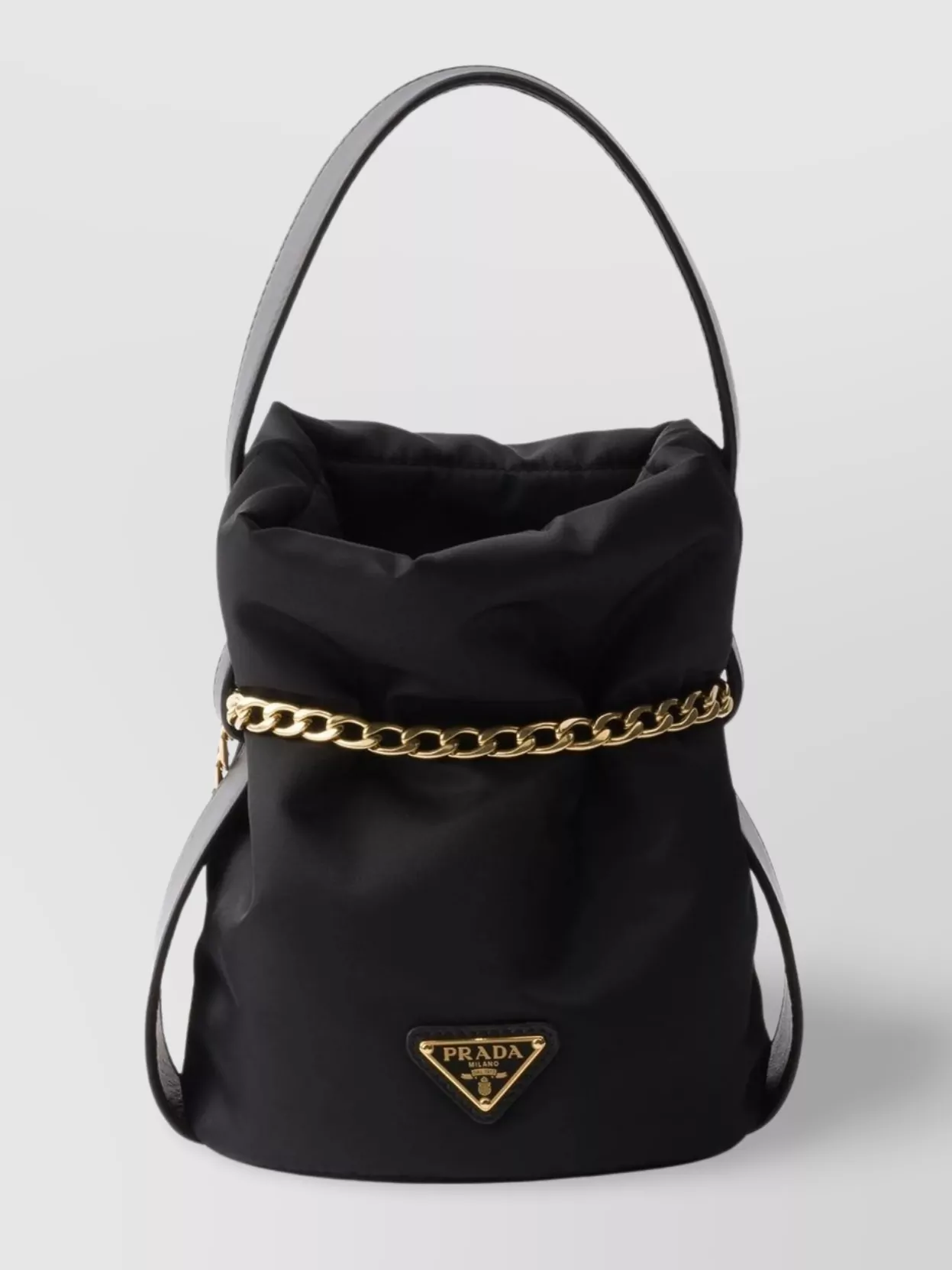 Prada Chain Handle Metal Ball Cross-body Bag In Black