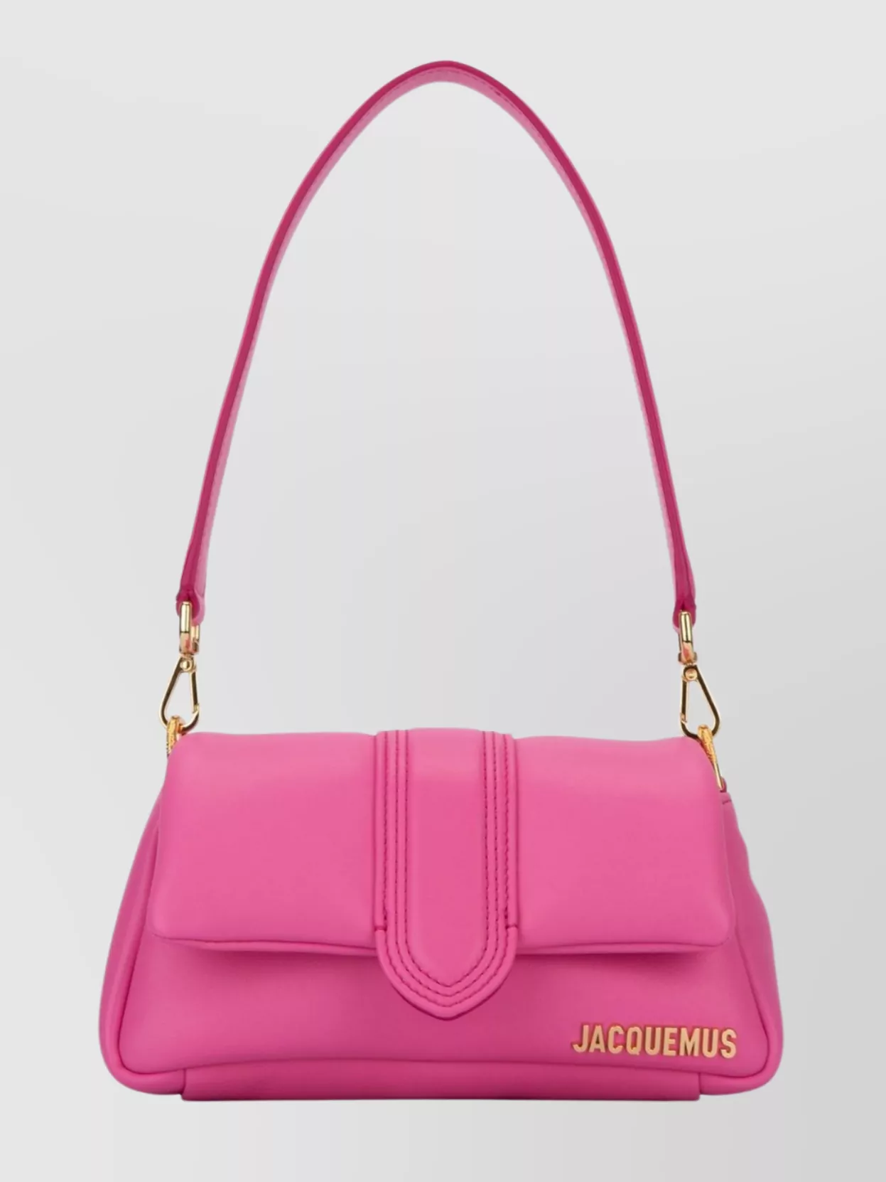 Shop Jacquemus Gilded Chain Shoulder Bag In Pink