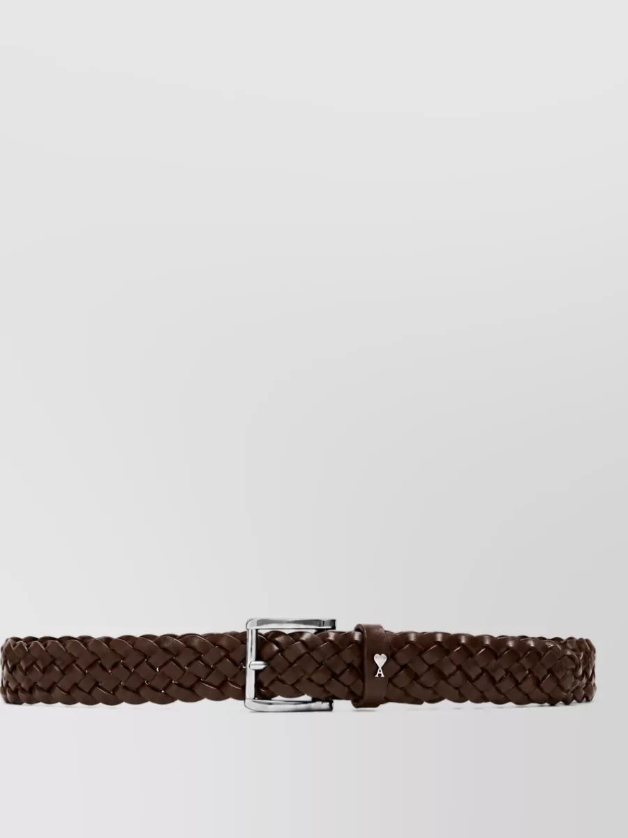Ami Paris calf leather braided belt