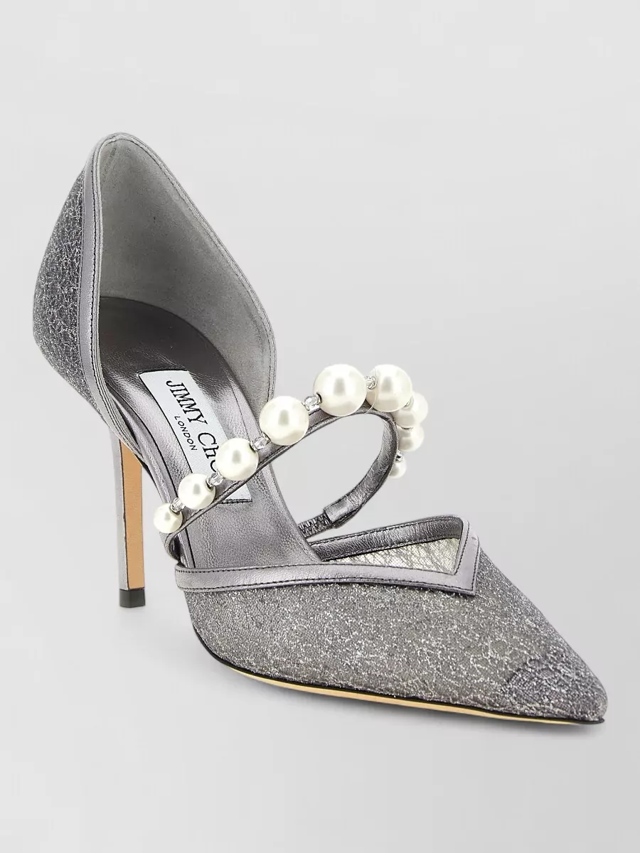 Jimmy Choo glittered pearl-embellished pumps