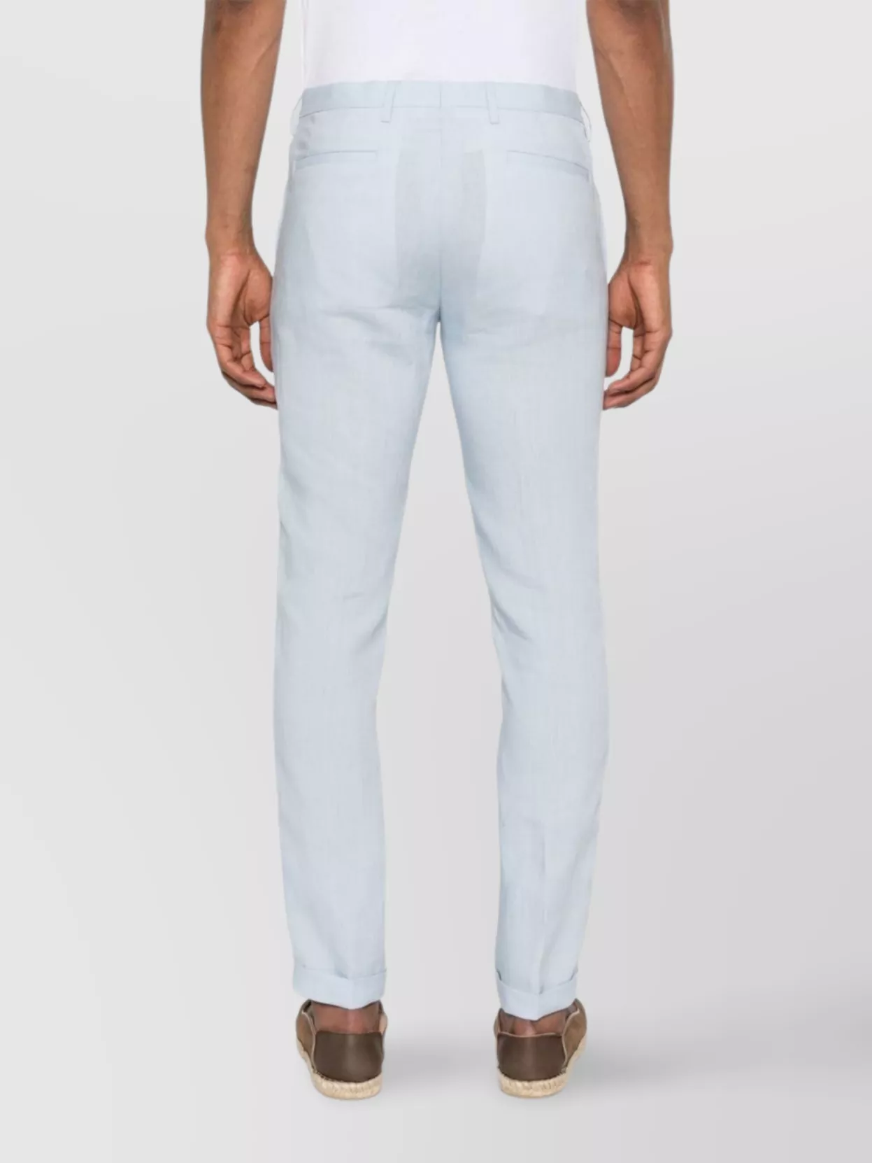 PAUL SMITH TAILORED TROUSERS WITH BELT LOOPS AND CUFFED HEM