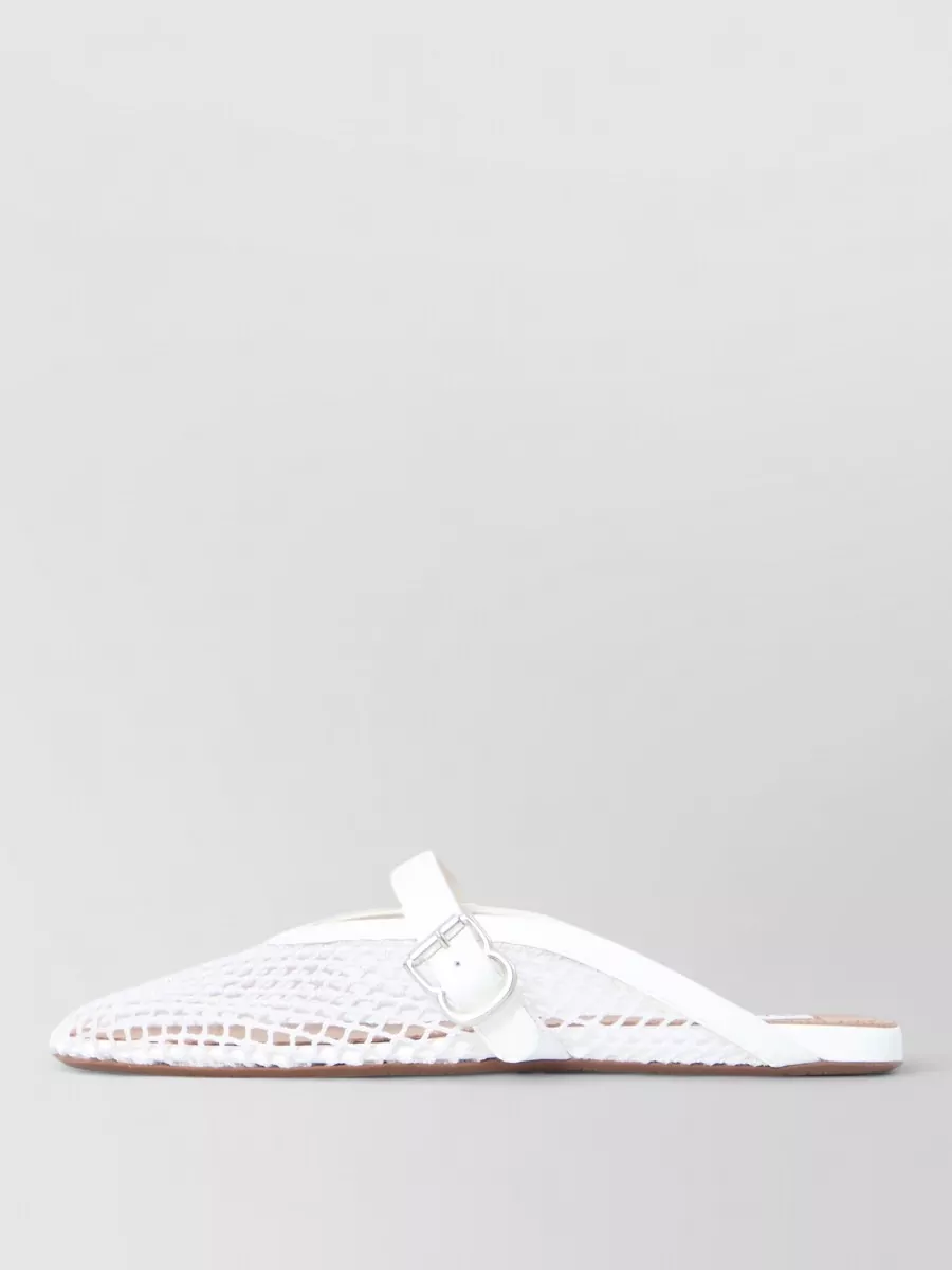 Alaïa Leather Mesh Flat Slippers