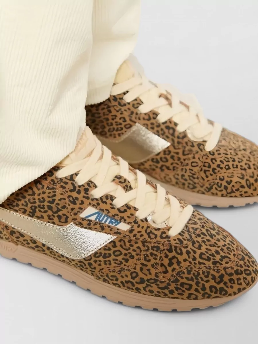 Autry Windspin Suede Leather Leopard Sneakers